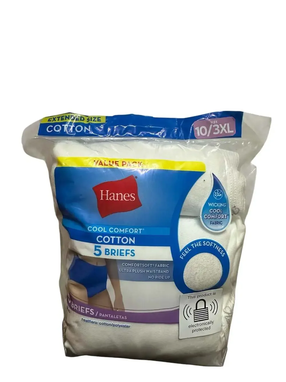 Hanes Cool Comfort Cotton Briefs White Women's Size 10/3XL 5-Pack